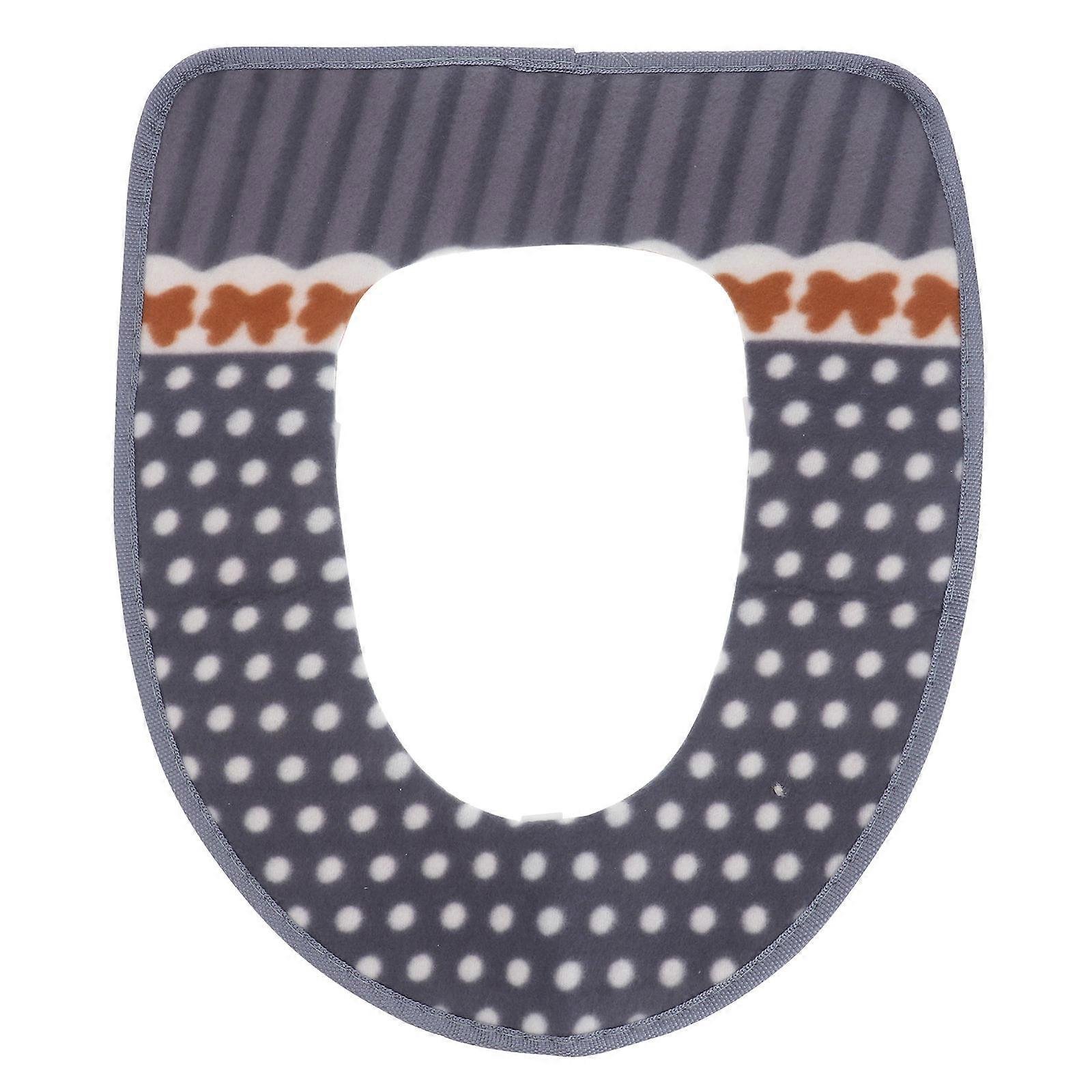 Washable Toilet Seat Covers Warm Toilet Seat Cover Grey 43.00X36.00X0.30CM Easy to Install 1Pack