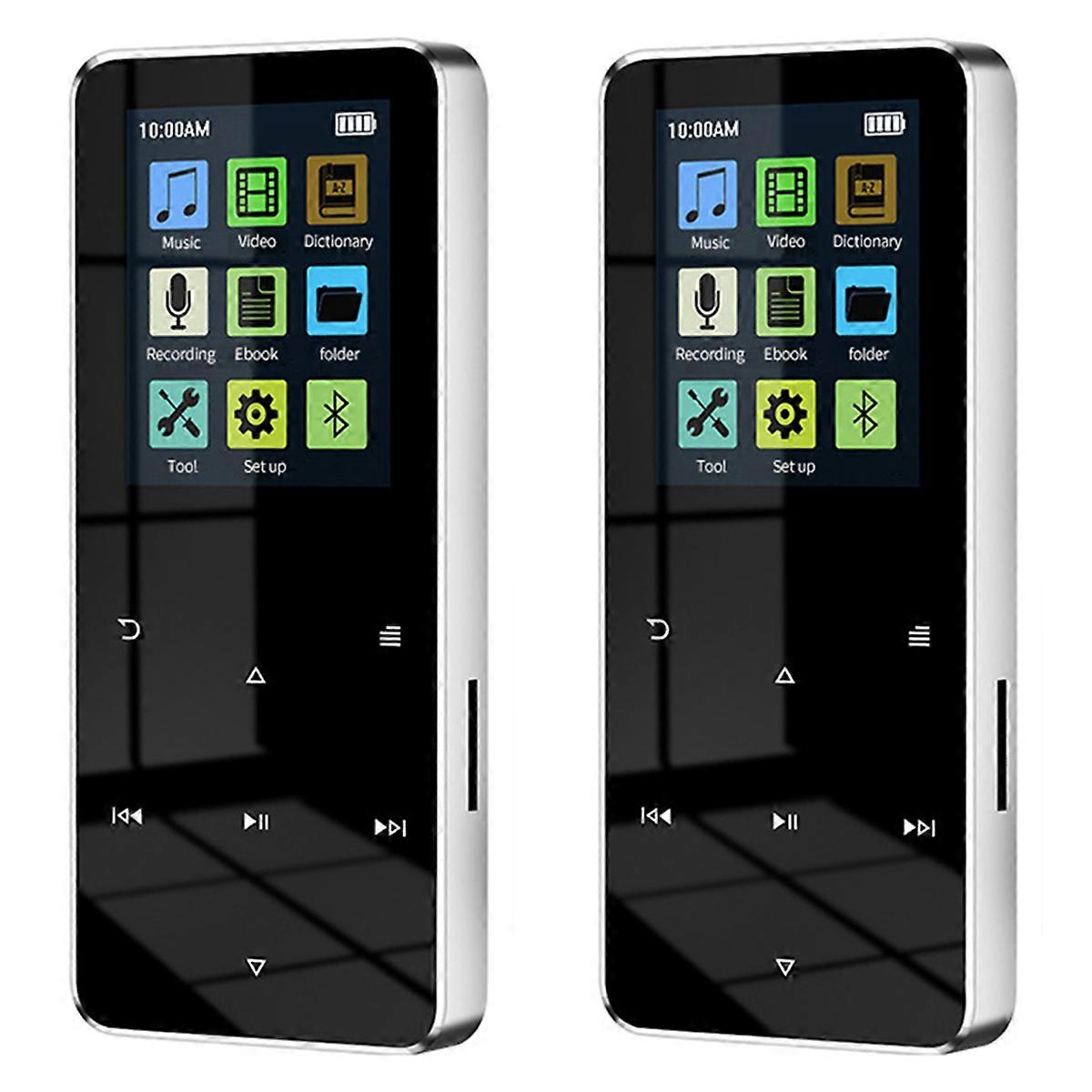 Bluetooth MP3 Player 8G HiFi Supports Card,Built-in Speaker-Silver