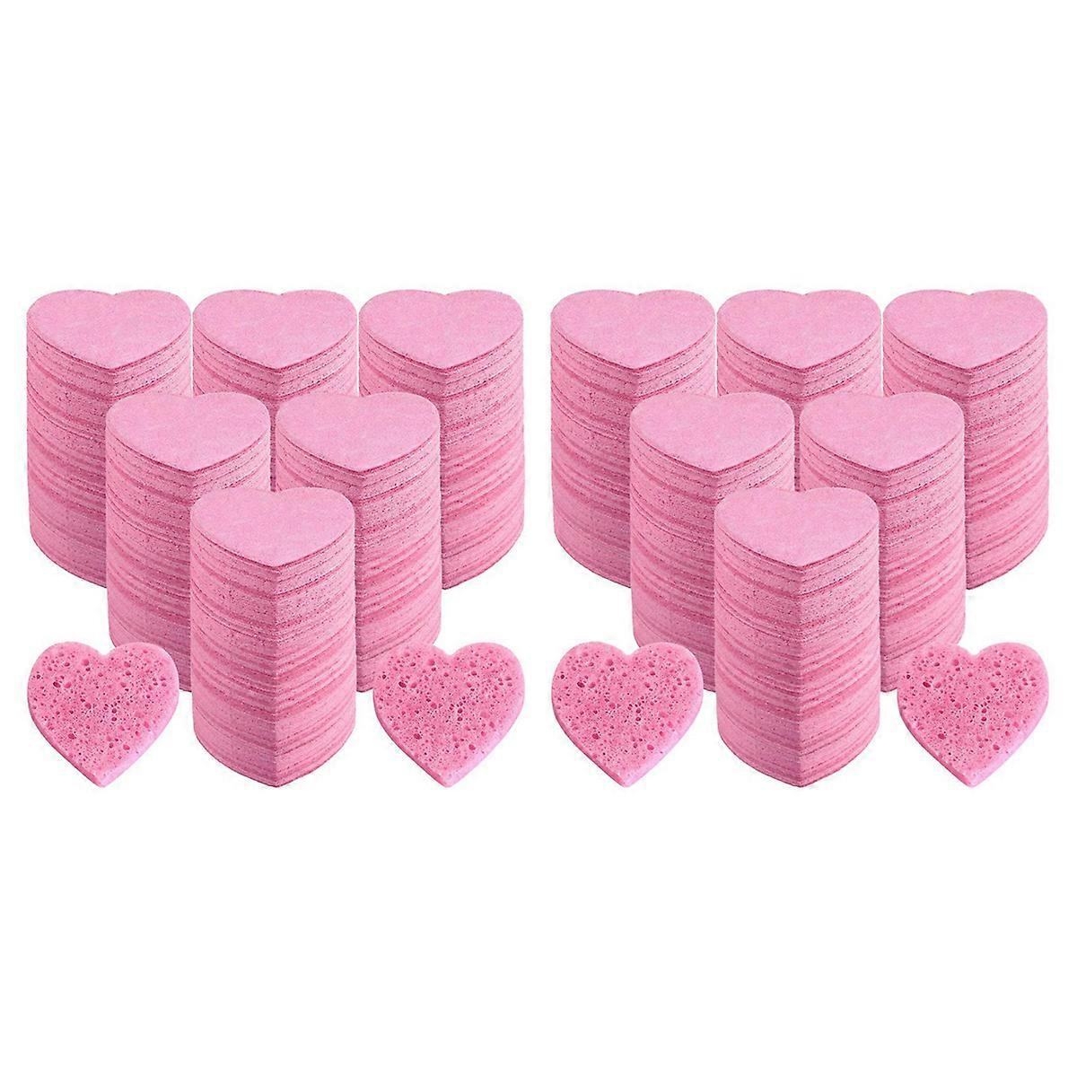 100 Count Compressed Sponges Heart Shape Face Sponges