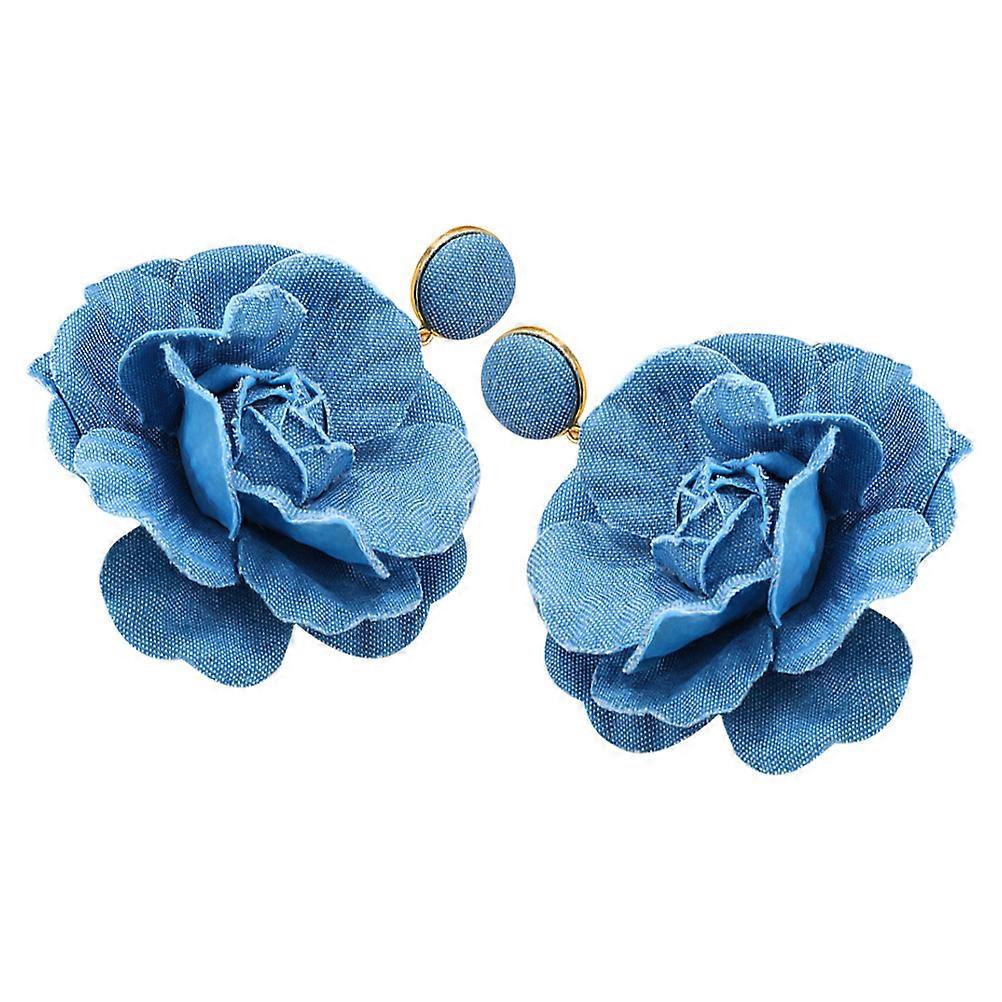 レディフラワーイヤリング花のイヤリングジュエリー女性と女の子のための.50X7.40X1.50CMトレンディなスタイルの写真1ペア