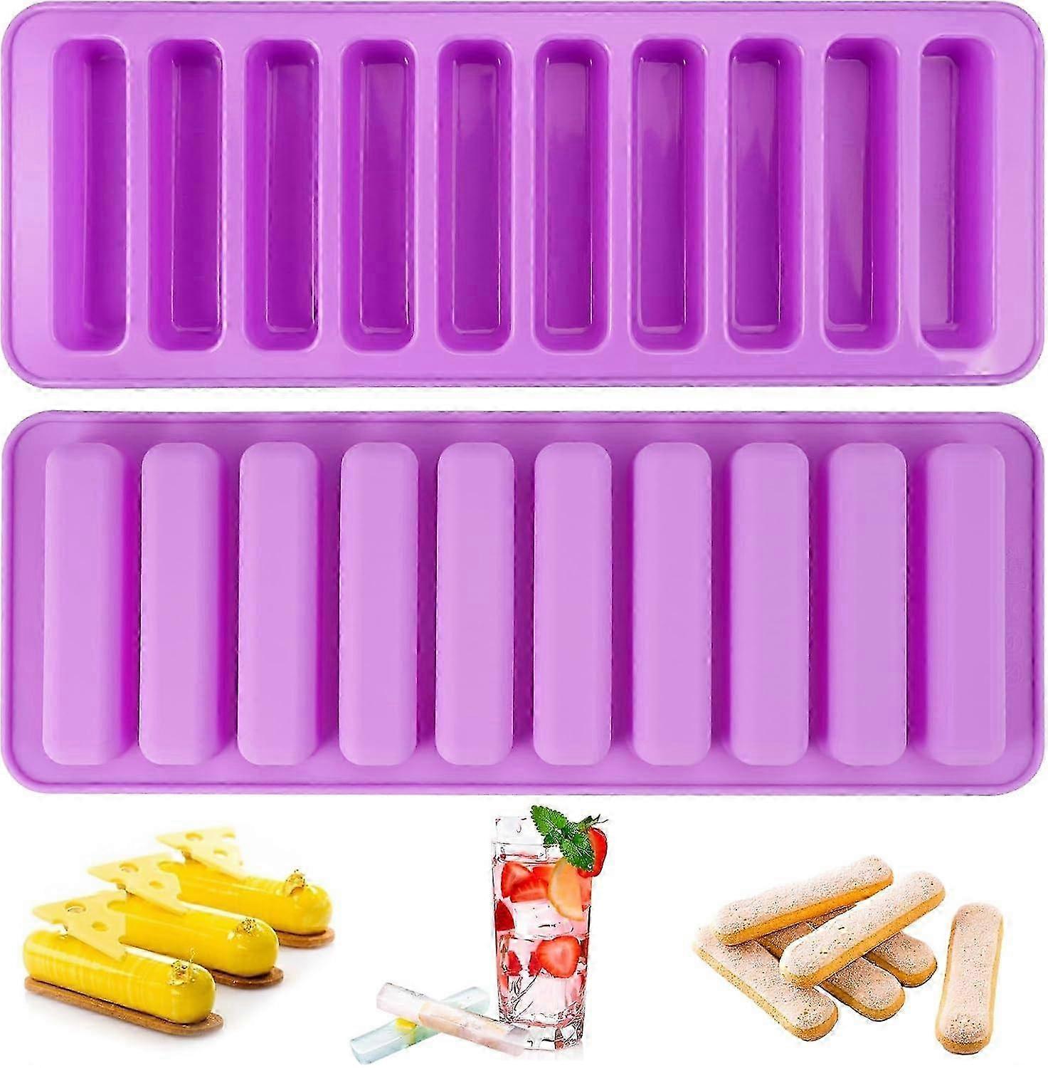 Set of 2 Cereal Molds - Silicone Mold for Making Cereal Bars with 20 Rectangular Cavities - Perfect for Homemade Snacks
