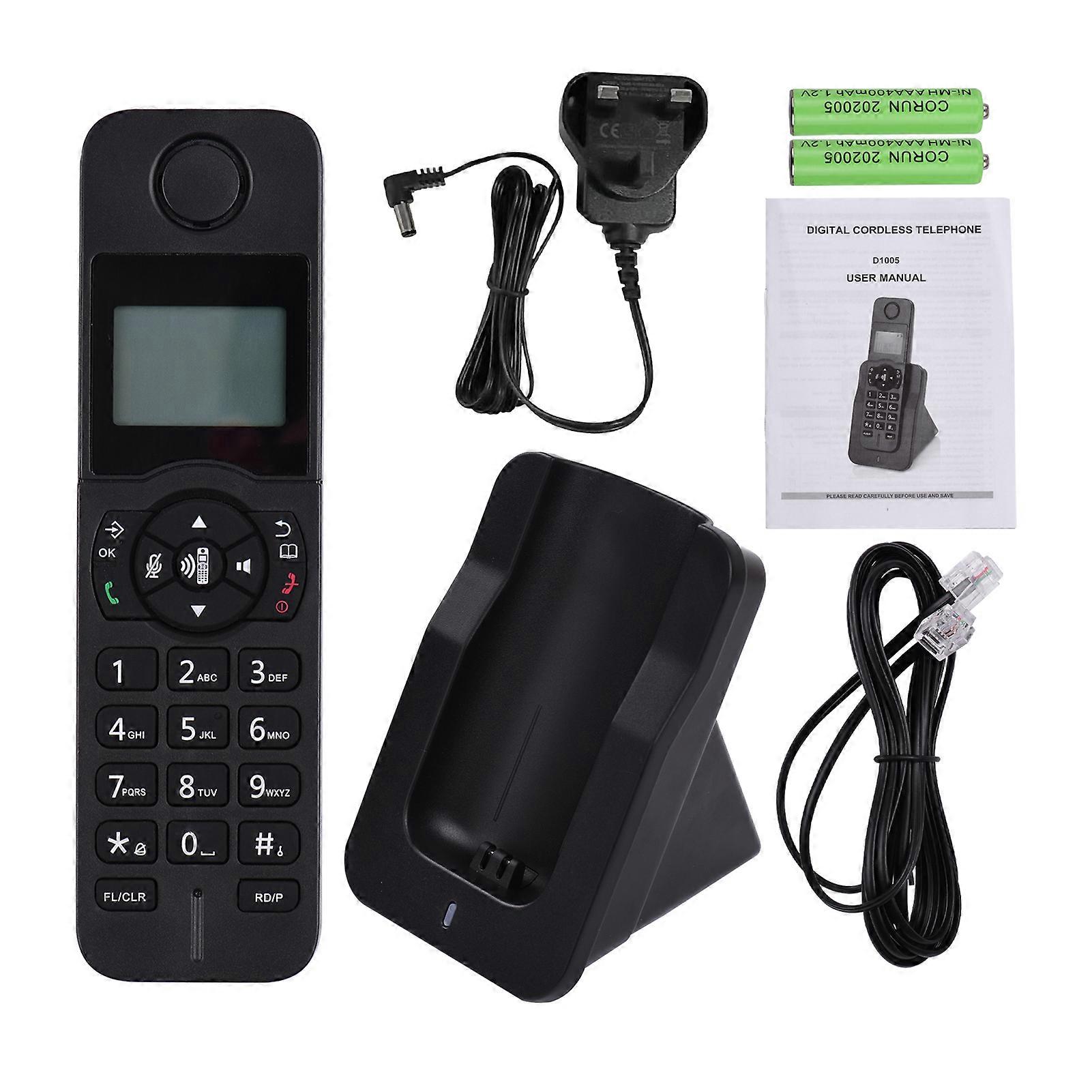 Bisofice Expandable Cordless Phone Telephone with LCD Display Caller ID 50 Phone Book Memories Hands-free Calls Conference Call 16 Languages Support