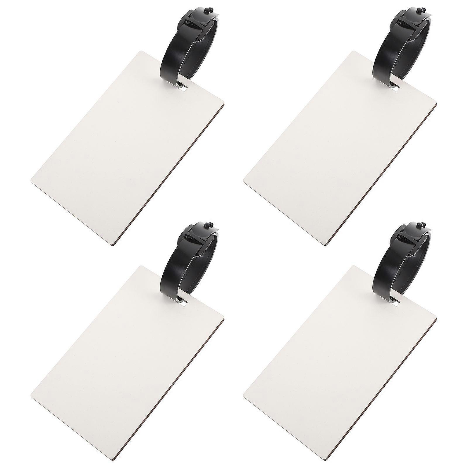 DIY Blank Luggage Tag Heat Transfer Name ID Cards Rectangular White 9.6x6x0.2cm For Suitcase 4Pcs