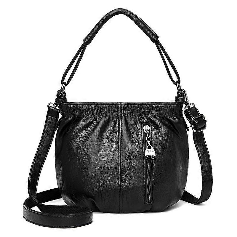 Ladies' crossbody bucket bag, with items sorted and placed, artistic and traditional Chinese style PU bucket bag