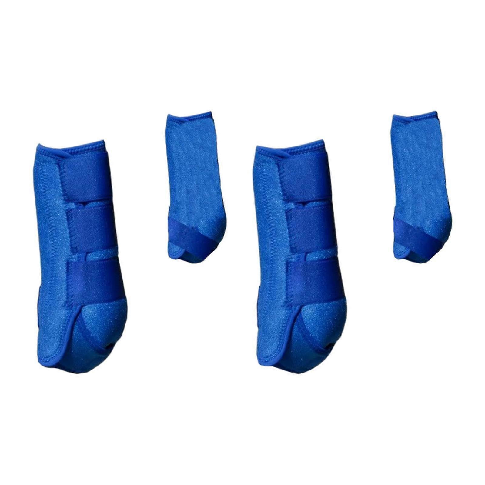 4X Horse Boot Leg Wraps Adjustable Support Professional Leg Guard Leg Protectors for Jumping Training Equestrian Accessories blue