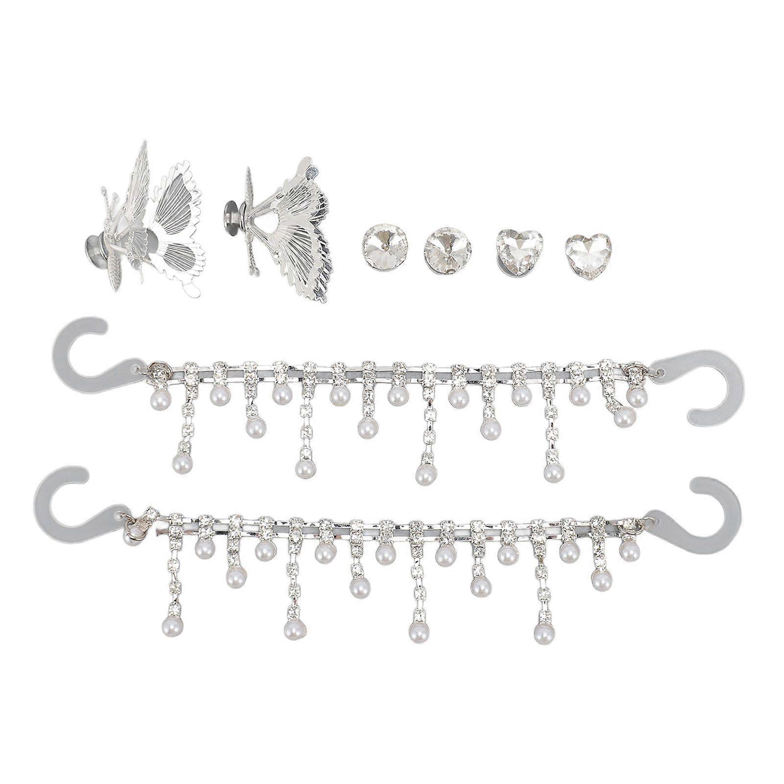 2025 Latest Model 8Pcs Shoe Charms Set Butterfly Buckle Heart Buckle Round
