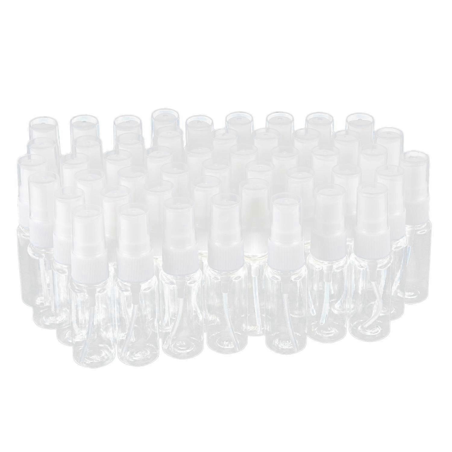 50-pack Empty Clear Plastic Fine Spray Bottles with Microfiber Cleaning Cloth, 20ml Refillable Containers