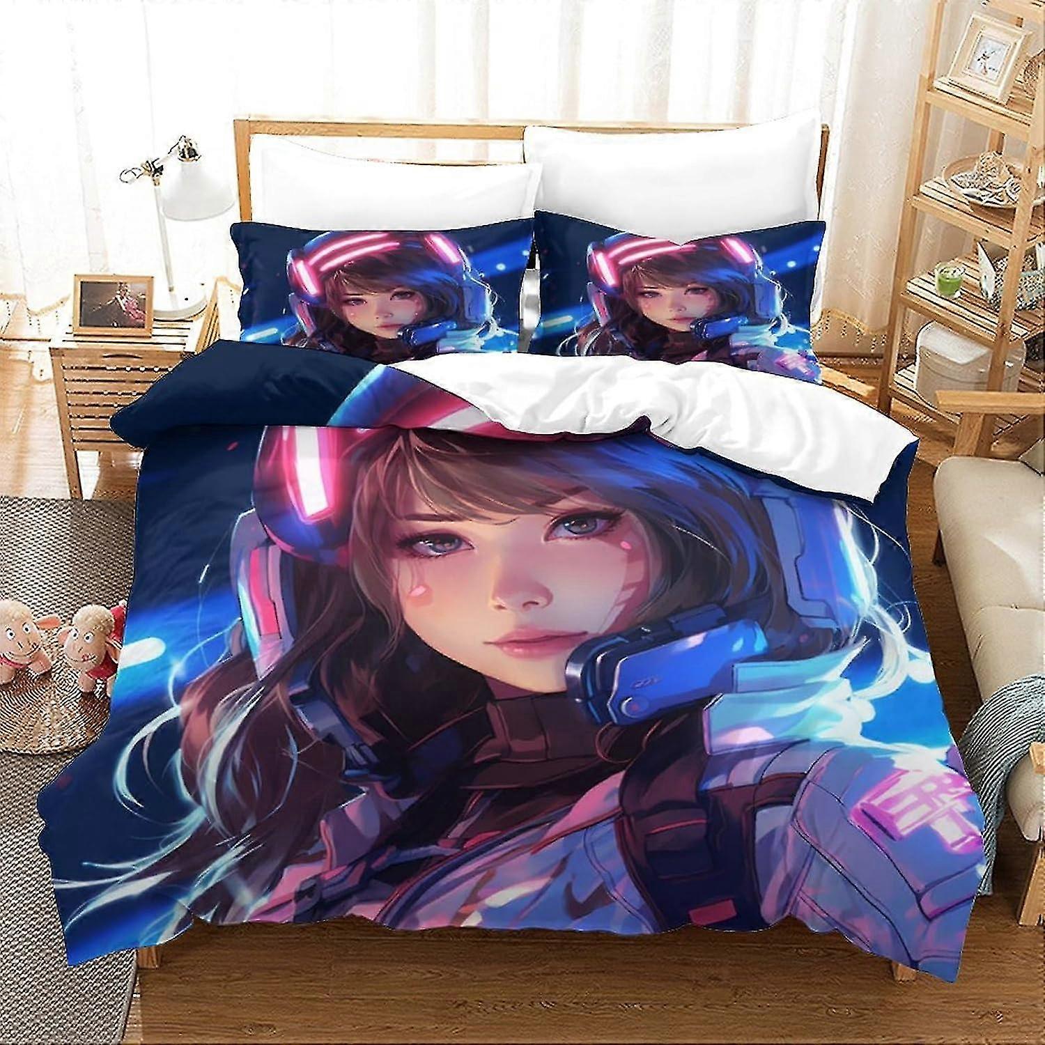 3D Outer Space Bedding Set, Soft 100% Microfiber Bed Set 3PCS, Suitable for Various Sizes Duvet Cover Set