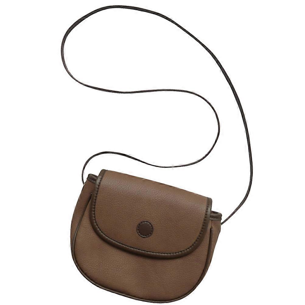 Retro Bag Crossbody Trendy Square Pouch Coffee Brown Small 7.1×5.9×2.6in Carrying 1Set