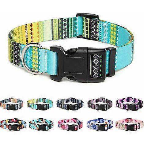 Adjustable Nylon Dog Collar (Bohemian Yellow-M)