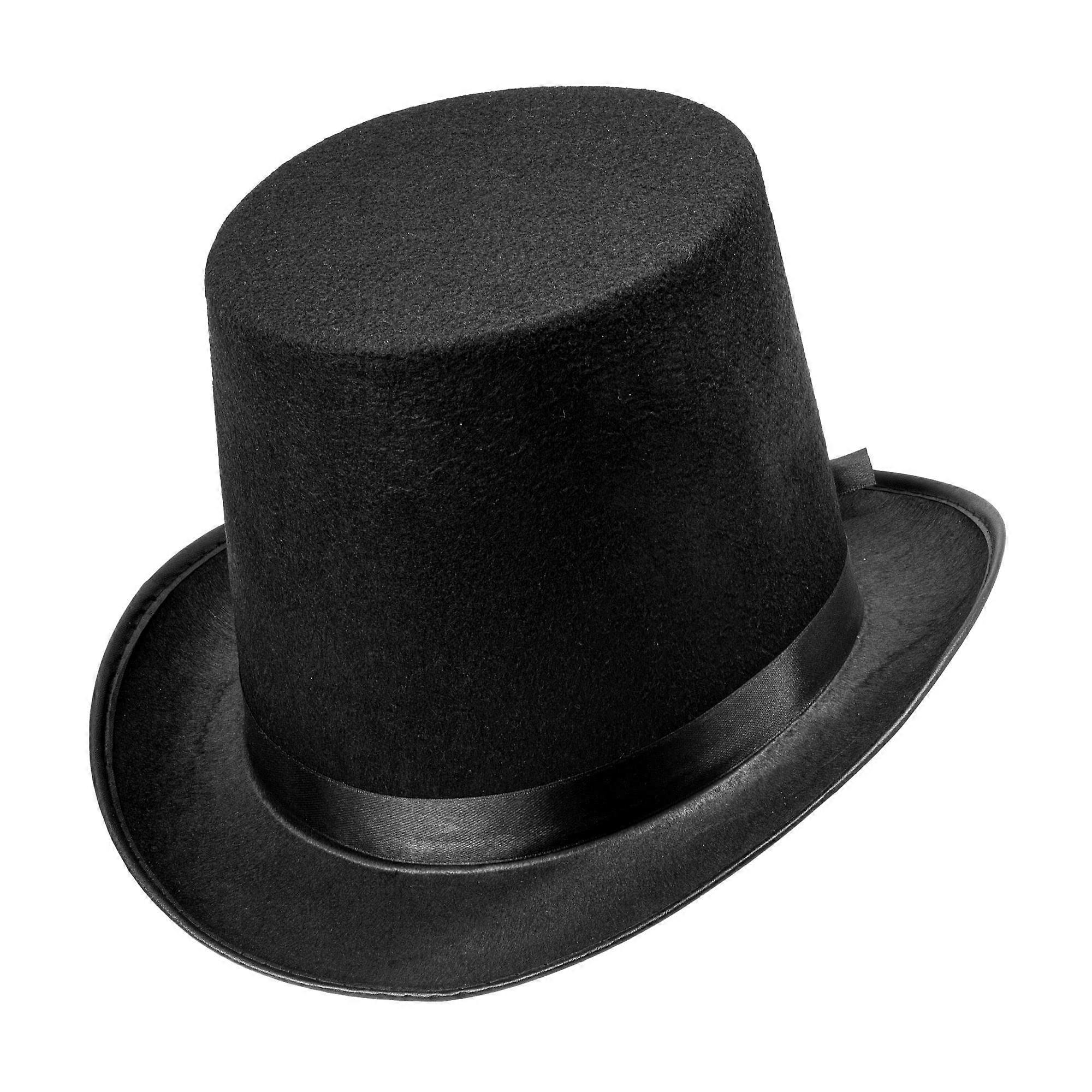 Top Extra High Felt Top Hats Black Costume Headwear, Unisex 