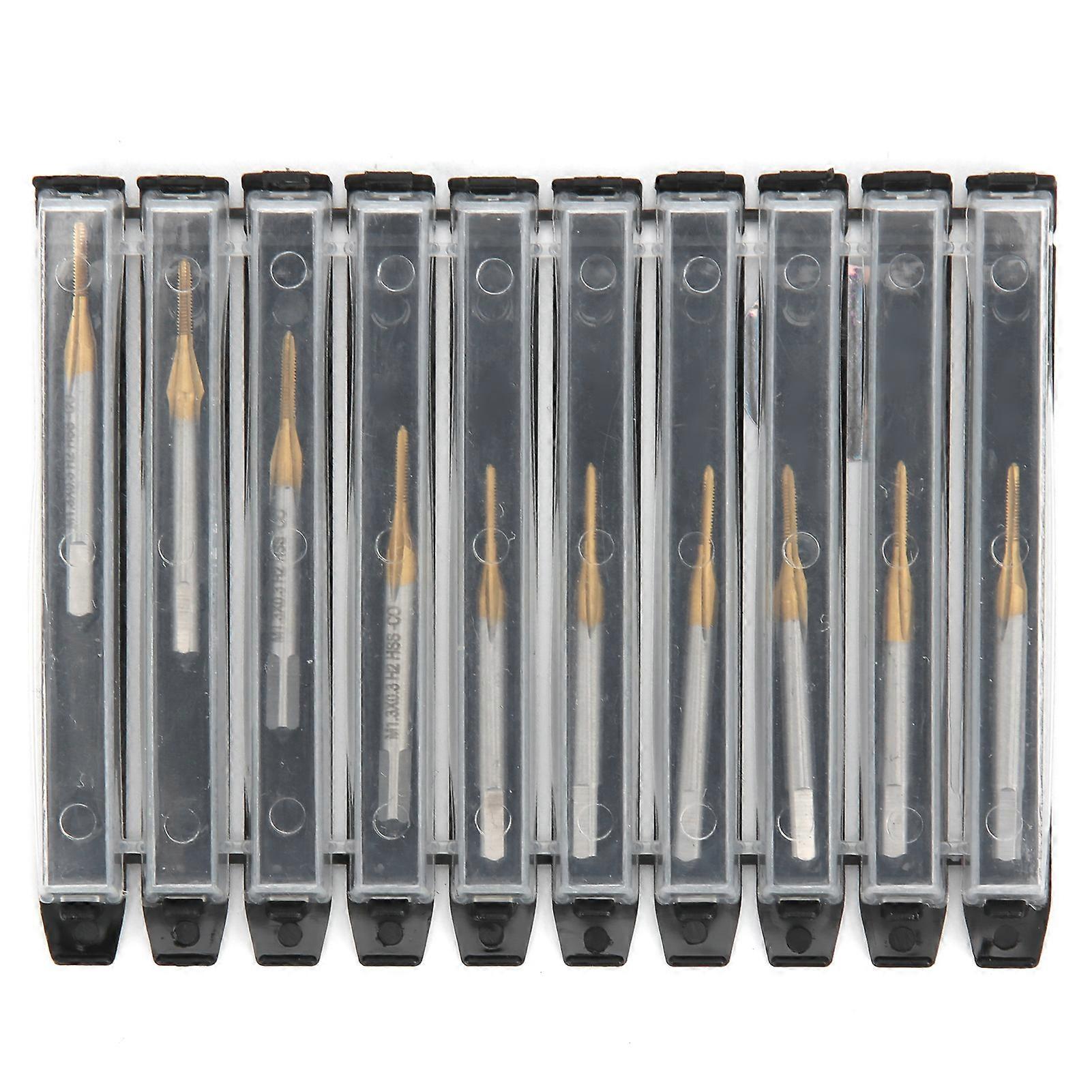 10pcs M1.3 x 0.3 HSS Screw Tap Drill Bit Coating Machine Metric Thread Plating Ti Hand Tool