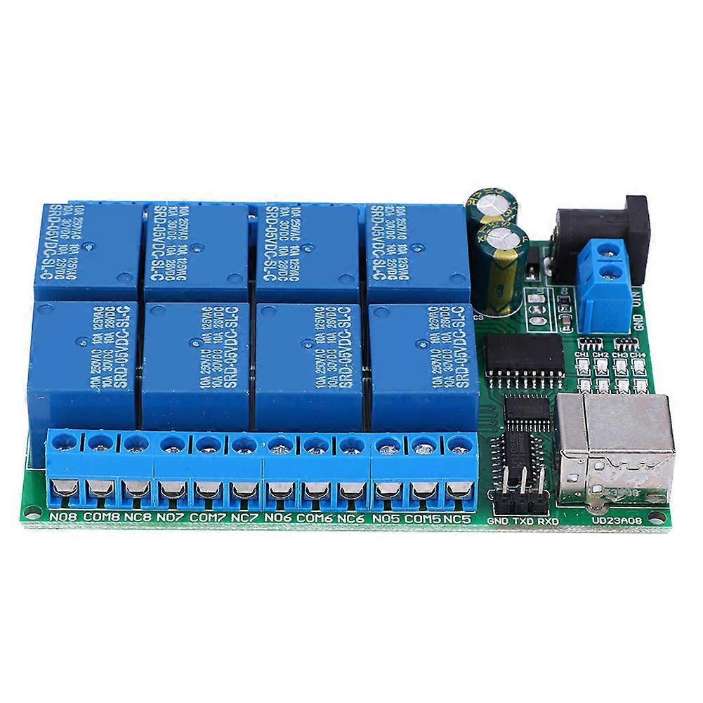 UD23A08 USB Relay Module MultiFunction 8 Channel UART Serial Port Motor Computer Control Module
