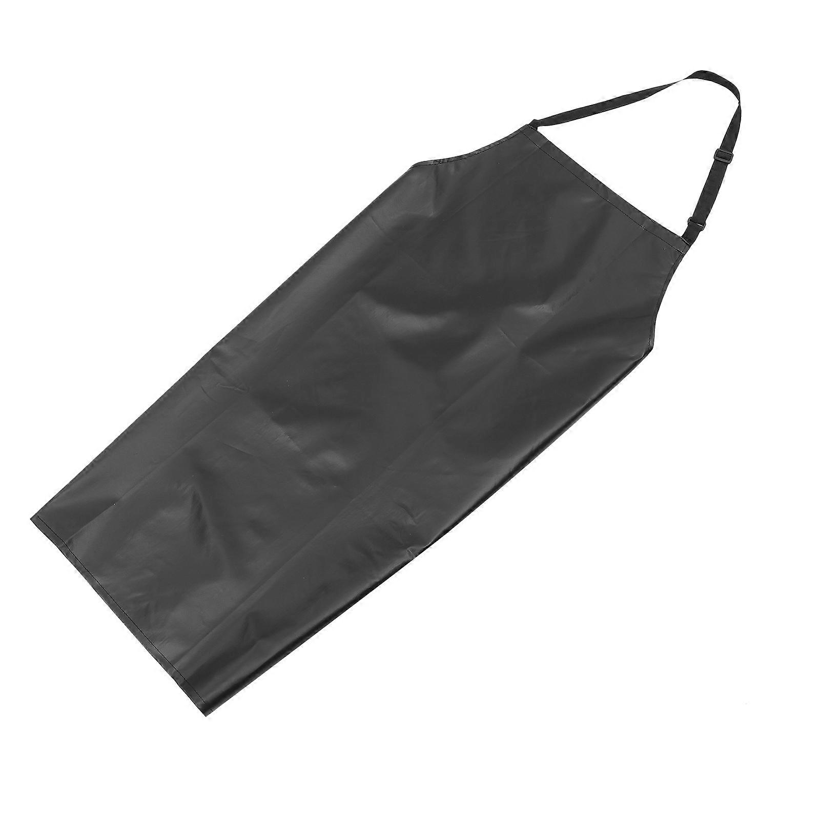 Reusable Apron PVC Waterproof Dad Apron Black for Home Use