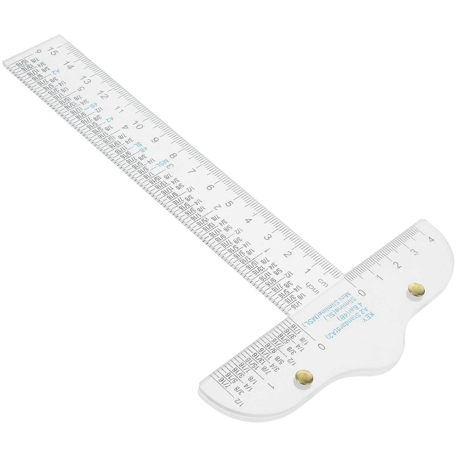 Sewing Measuring Tool T Shape Ruler Transparent Plastic Classroom Engineers 1Pack