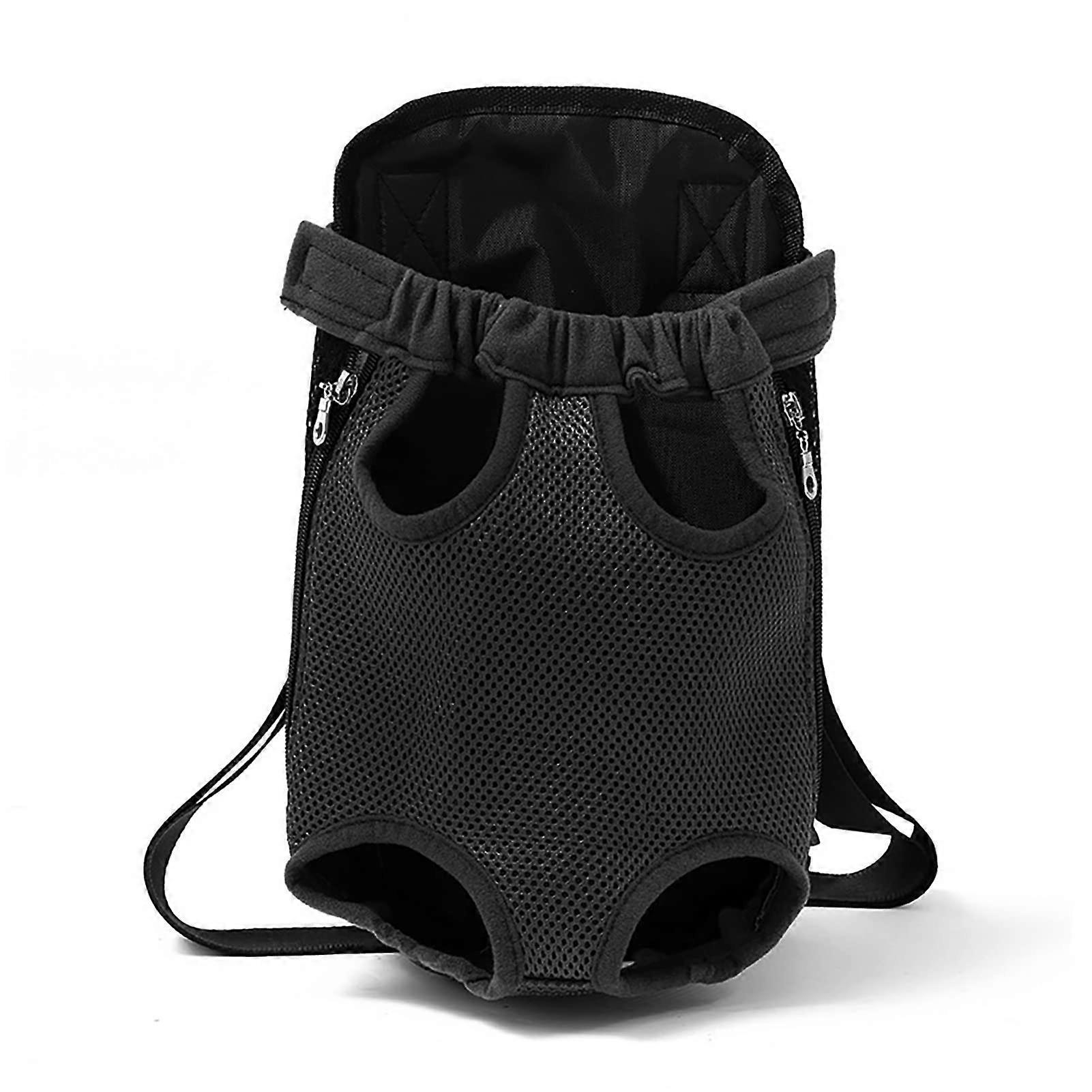 Pet Carrier Breathable Mesh Portable Dog Front Carrier for Travel Size S Black Adjustable Neck Support
