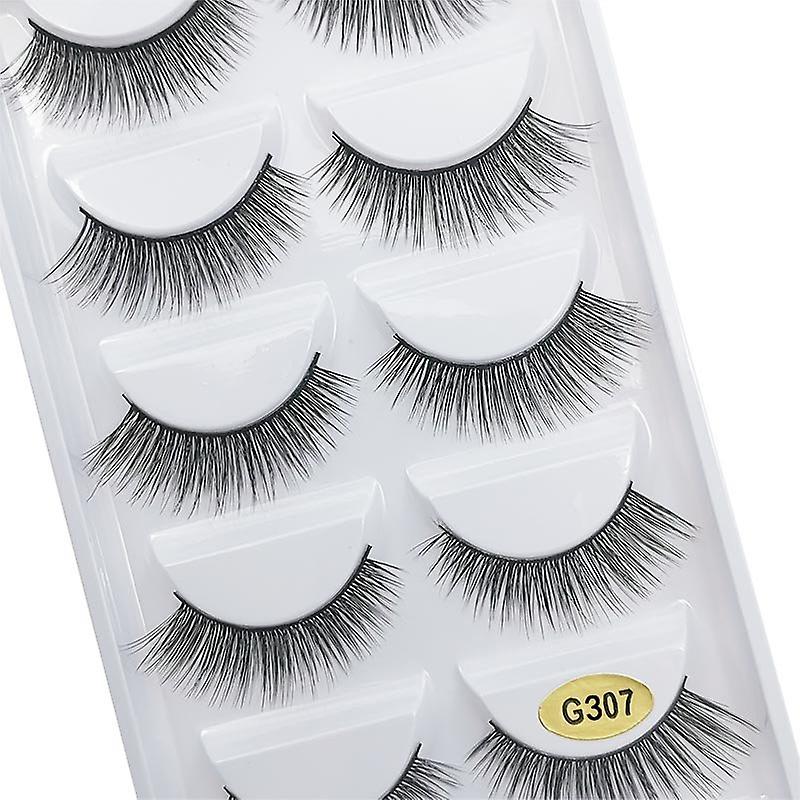 5-pair false eyelashes - 3D faux mink - G307