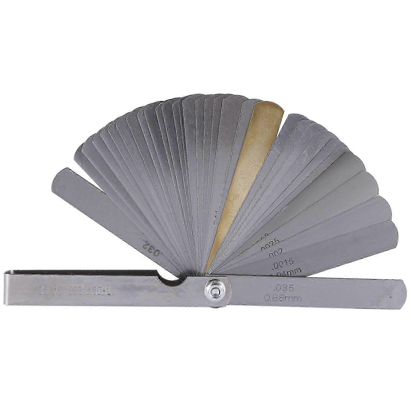 32 Set Distanzmessgerät Fühlerlehrventil Fühlerlehre Messgerät 0,04-0,88 mm Abmessung