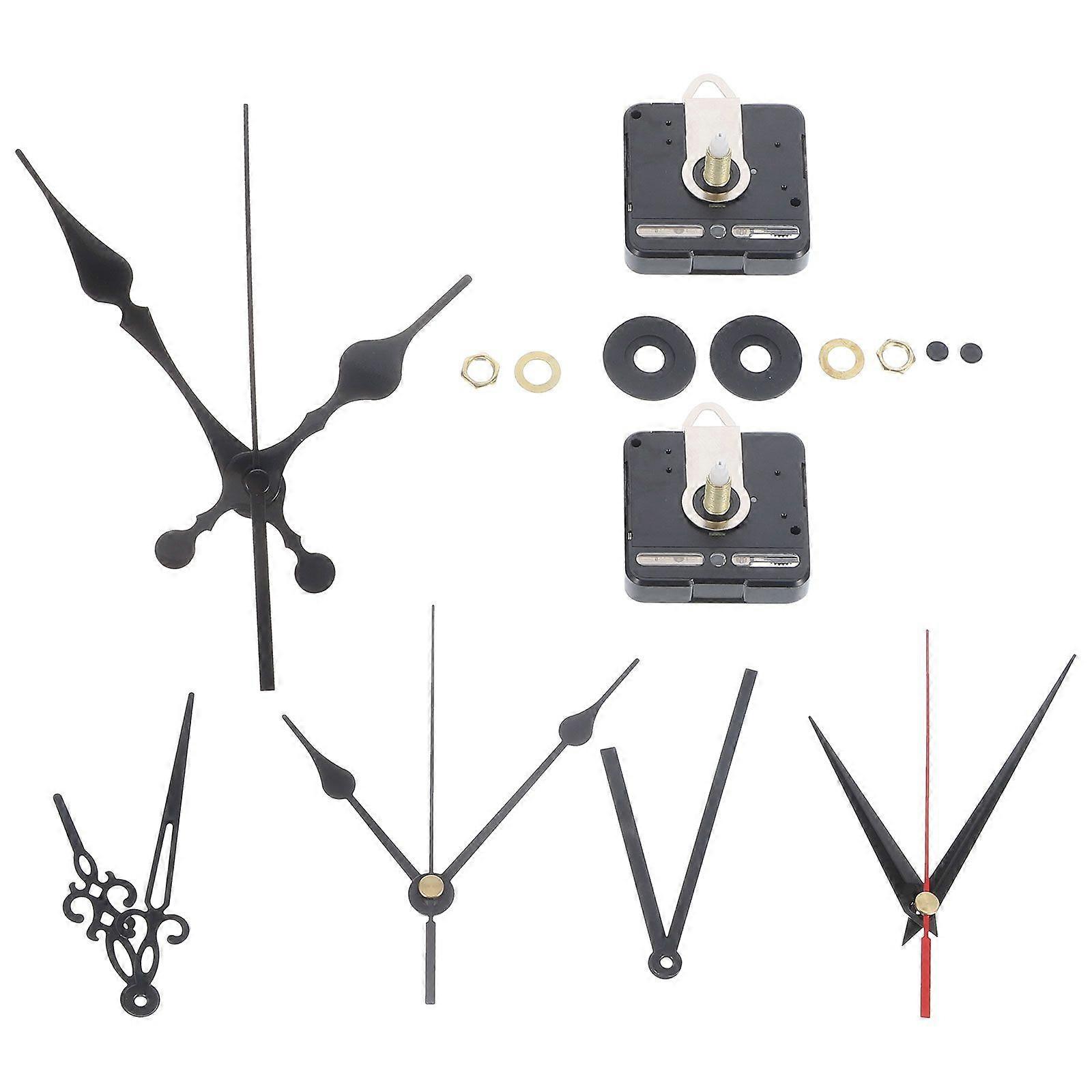 2 Sets DIY Mute Clock Movement Replacement Clock Mechanism DIY Wall Clock Kit with Clock Hands