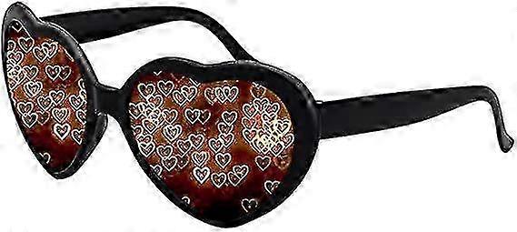 Heart Shape Diffraction Glasses - See Heart Patterns! - Special Effect Rave Party Festival Light Changing Eyewear