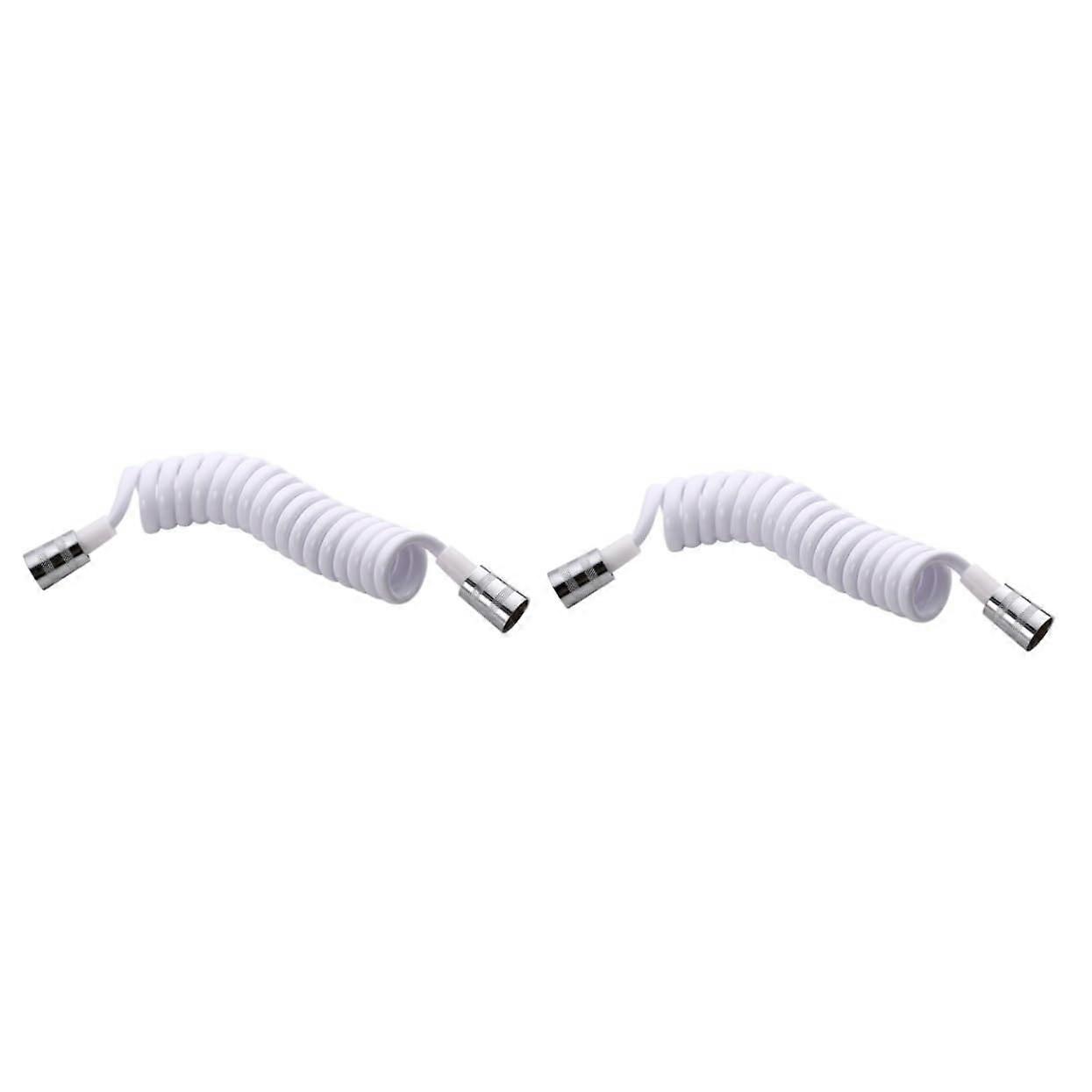 Pack of 2 Water Pipe Hose Bathroom Accessories Nozzle Pipe Protector Spring Water Pipe Source Coil Spring Hand Shower White