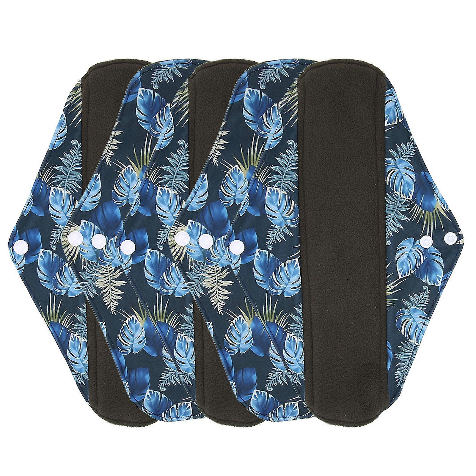 5pcs Washable Menstrual Pad Bamboo Charcoal Soft Printed Exquisite Reusable Sanitary Pad for WomenG55