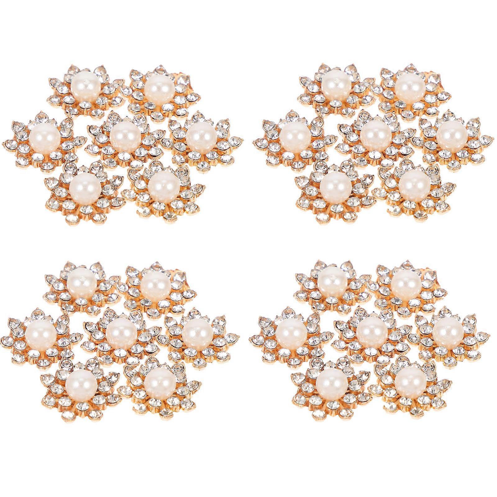 30pcs Elegant Snowflake Pearl Buttons DIY Sewing Craft Pearl Button Decorations