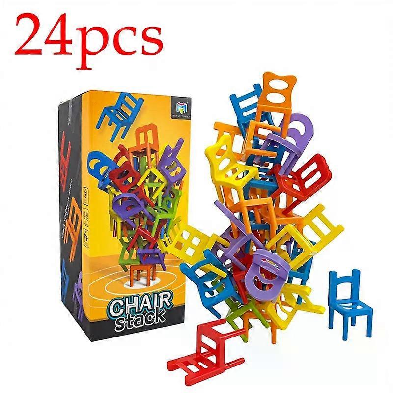 Chair Stack Tetra Tower Fun Balance Stacking Building Blocks Board Game for Kids Adults Friends Party Game Night and Partie Toy
