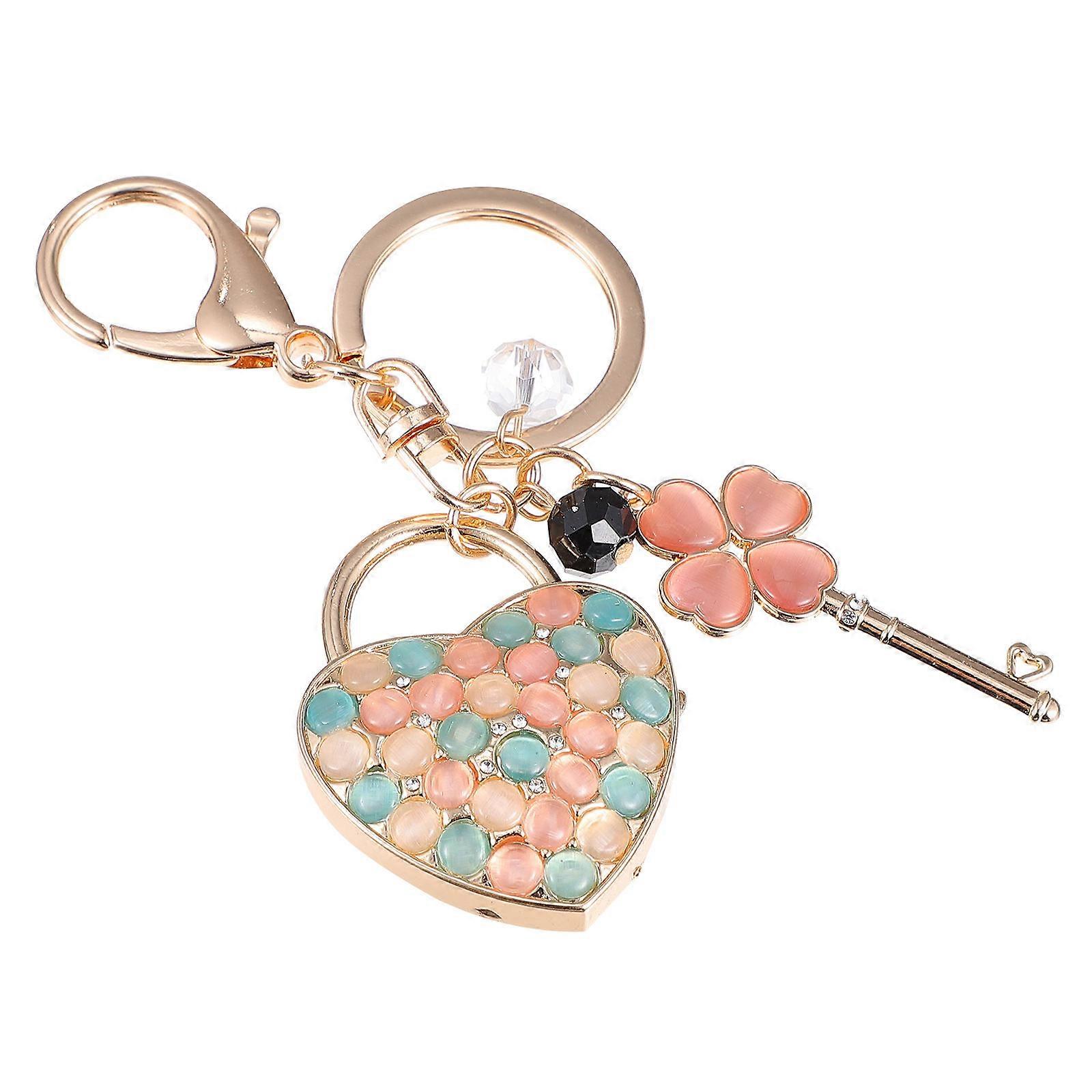 Heart Shape Key Chain For Anniversary Celebration Assorted Color Acrylic Bag Pendant 1Pc
