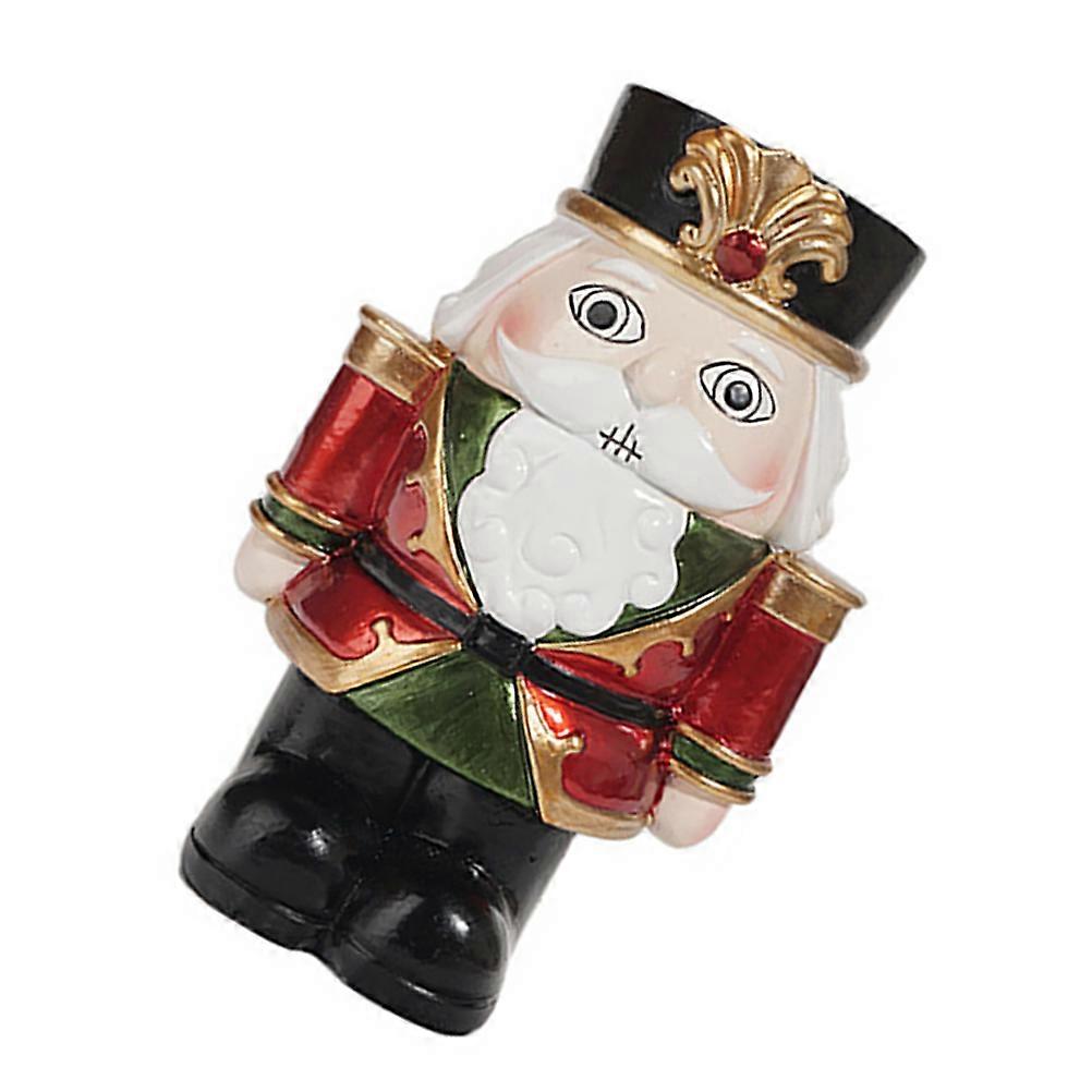 Resin Ornament Nutcracker Display Stand Christmas Parties Decorative Candlestick Stand 14x9cm 1Pack