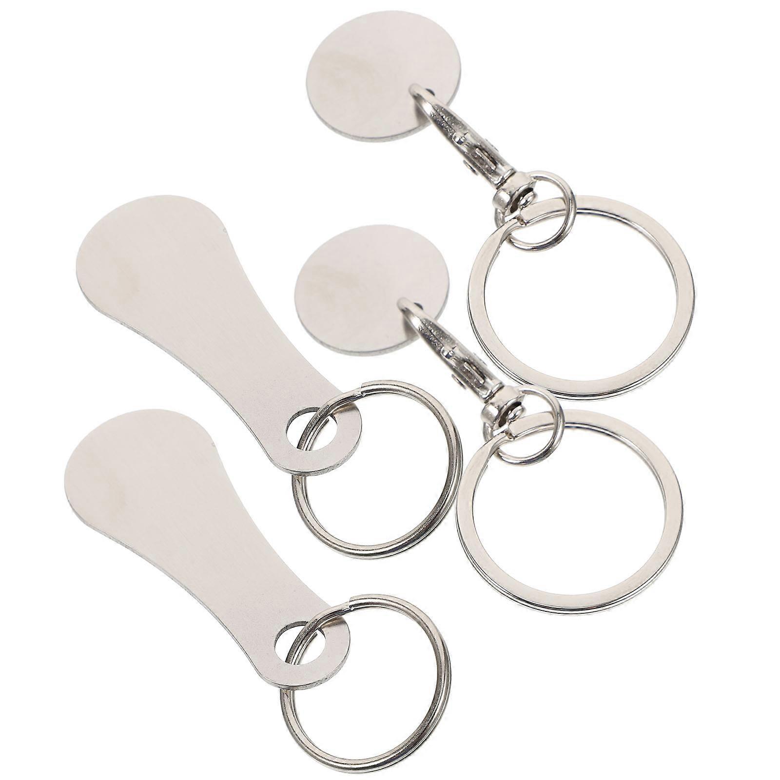 4pcs Shopping Trolley Token Key Ring Lightweight Coin Holder For Easy Access To Shopping Cart Unlocking