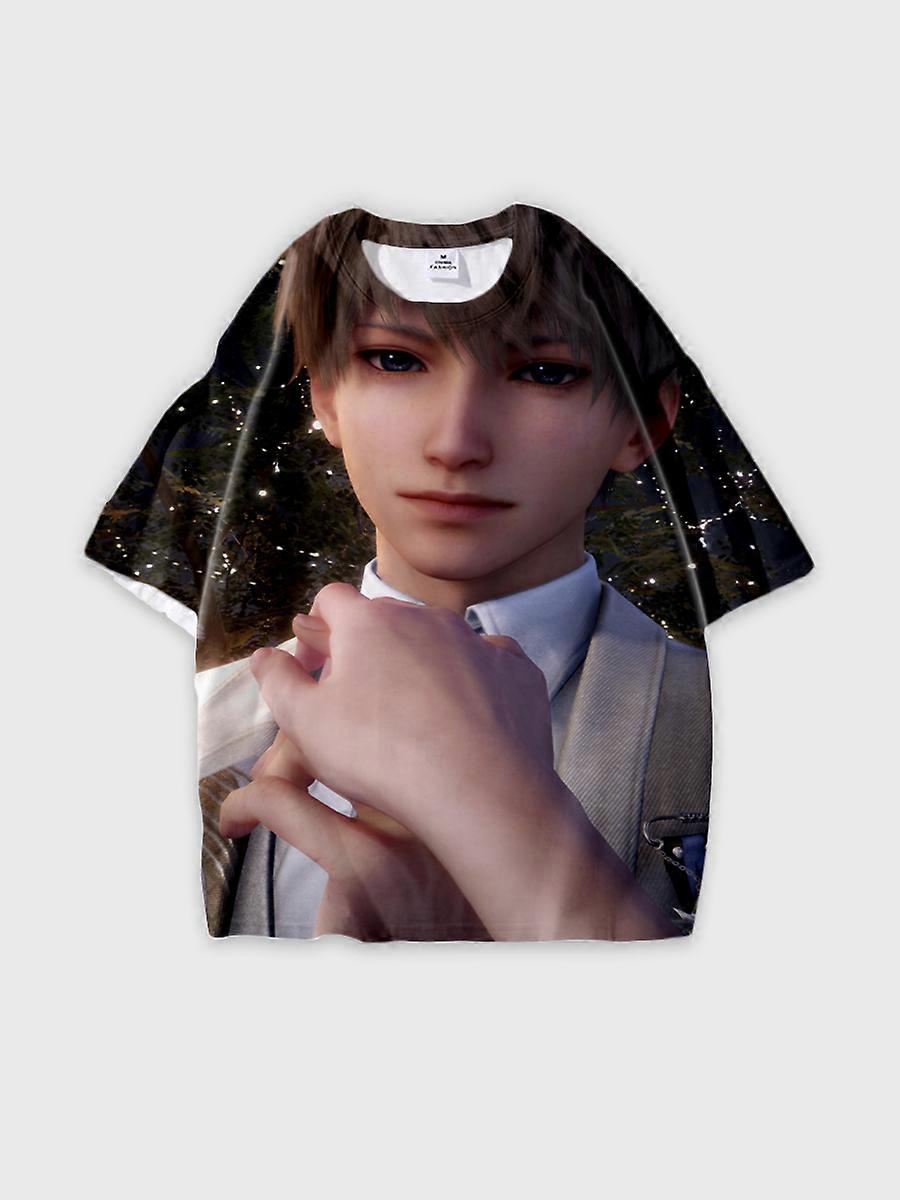 T-shirt round neck Role Pattern loose short sleeve E988