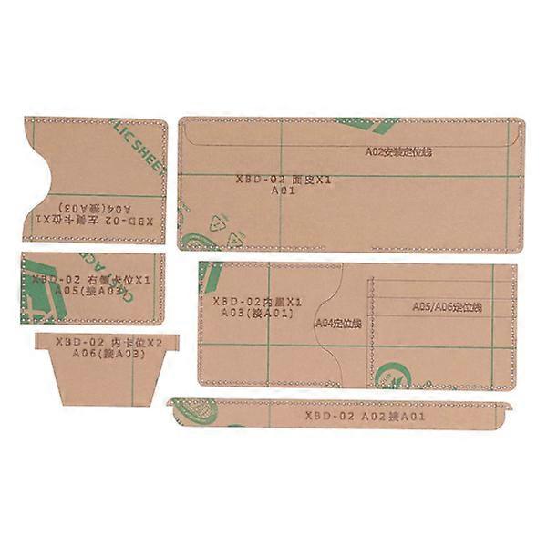 6 pcs acrylic templates DIY wallet patterns handmade making molds craft tools accessories for card purse.