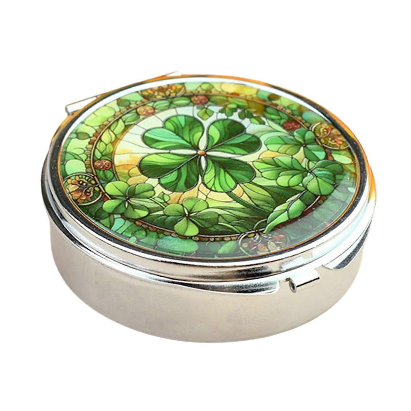 Alloy Jewelry Case With Mirror And Medicine Compartment For Daily Essential Spacious Pills Storage Container Multicolor