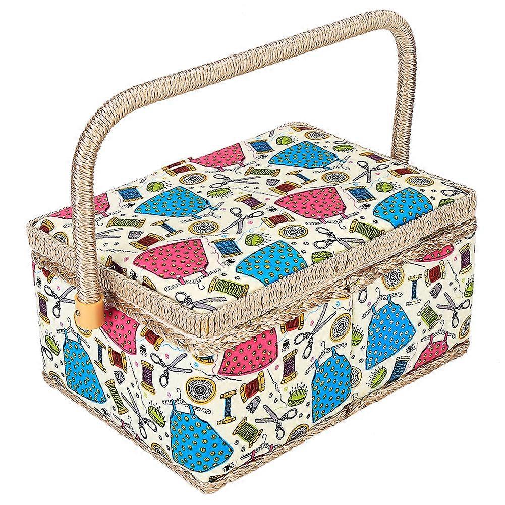 Craft Sewing Tool Needle Thread Basket Fabric Household Storage Box (Green Needle Thread)