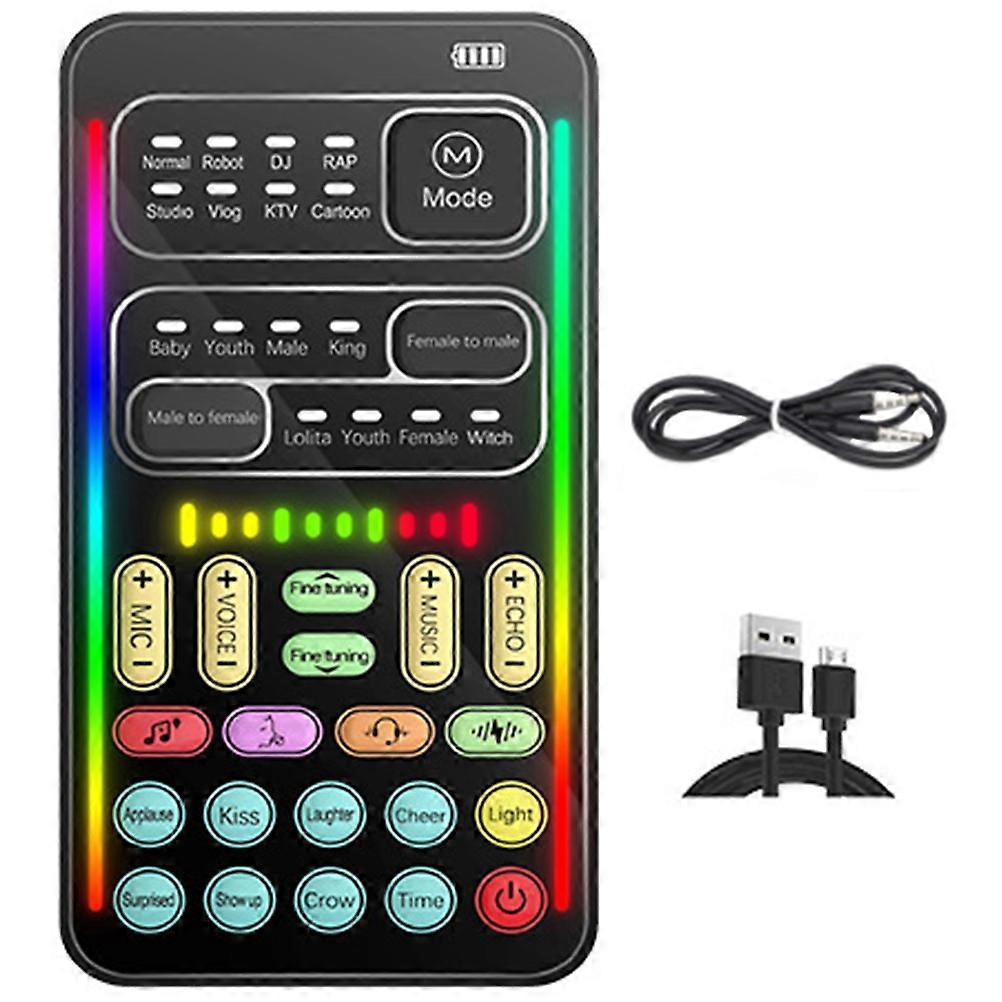 Mini Voice Changer Sound Card Device for Live Broadcast, Multiple Voice Modes, Easy to Use for Online Gaming and Chatting with Friends