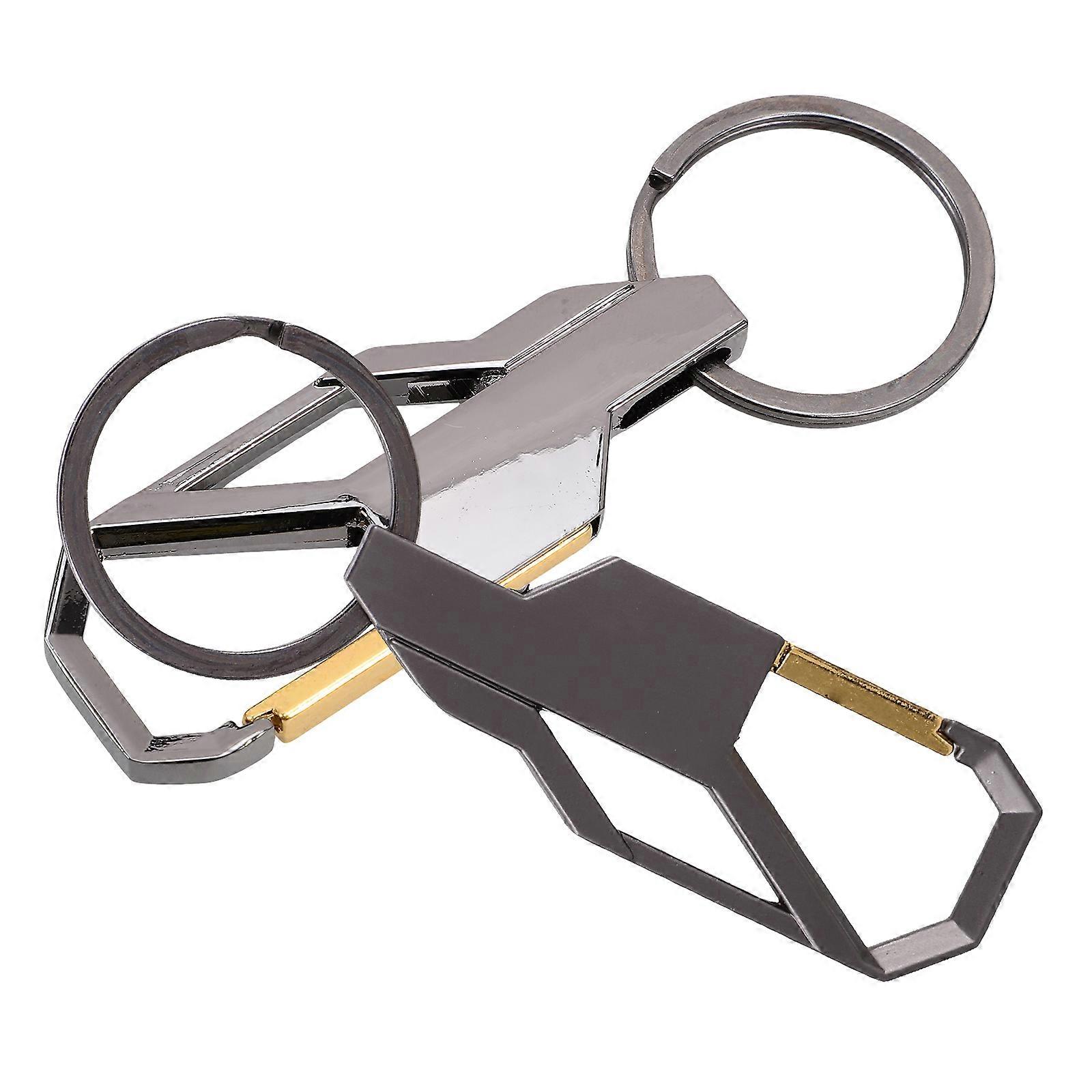 Simple Car Key Chain Keychain Men Daily Use Gun Black 9.20X3.30X0.80CM Key Holder 2Pcs