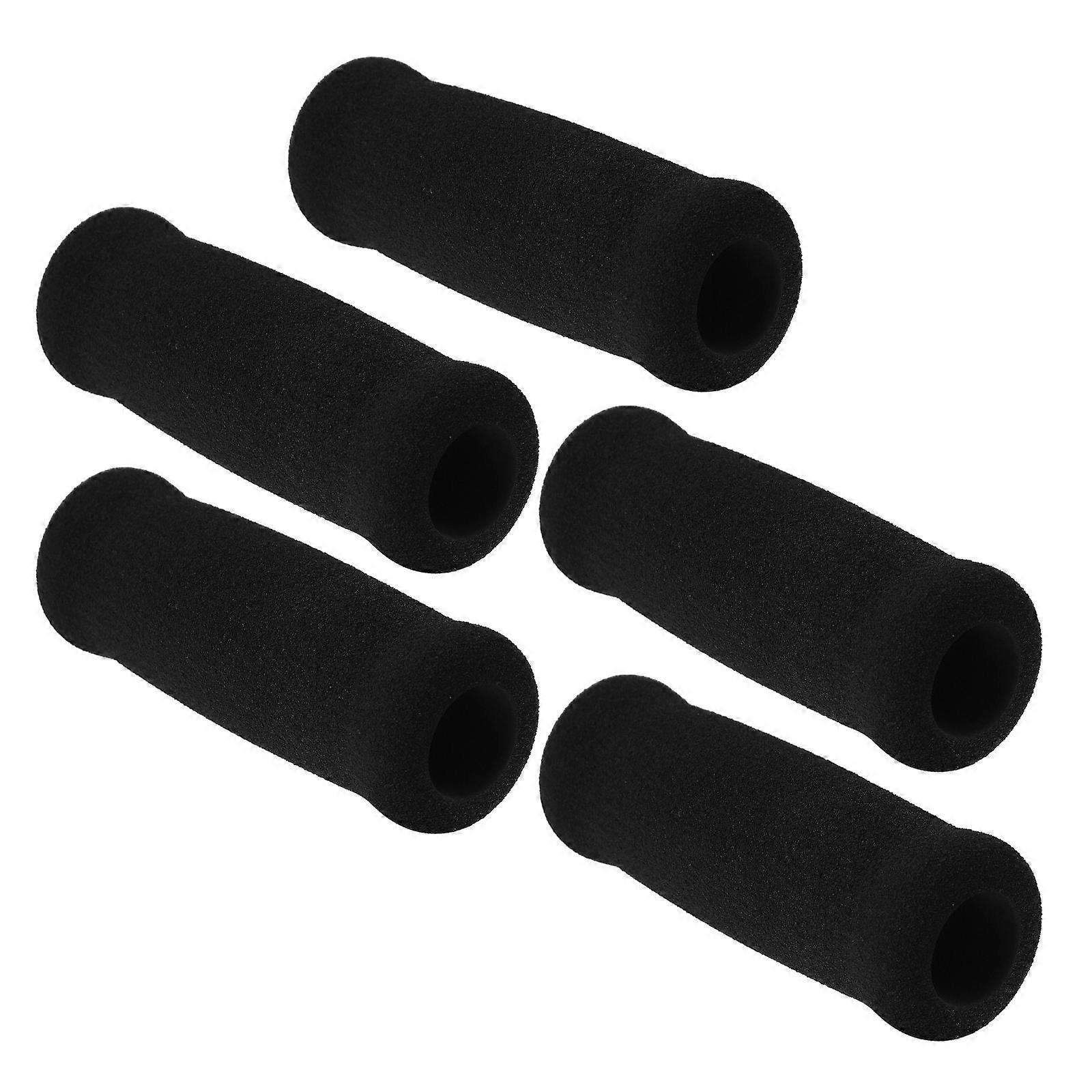 Nonslip Crutch Handles Grip for Walking Cane with Comfortable Sponge Material Black Daily Use 5 Pieces