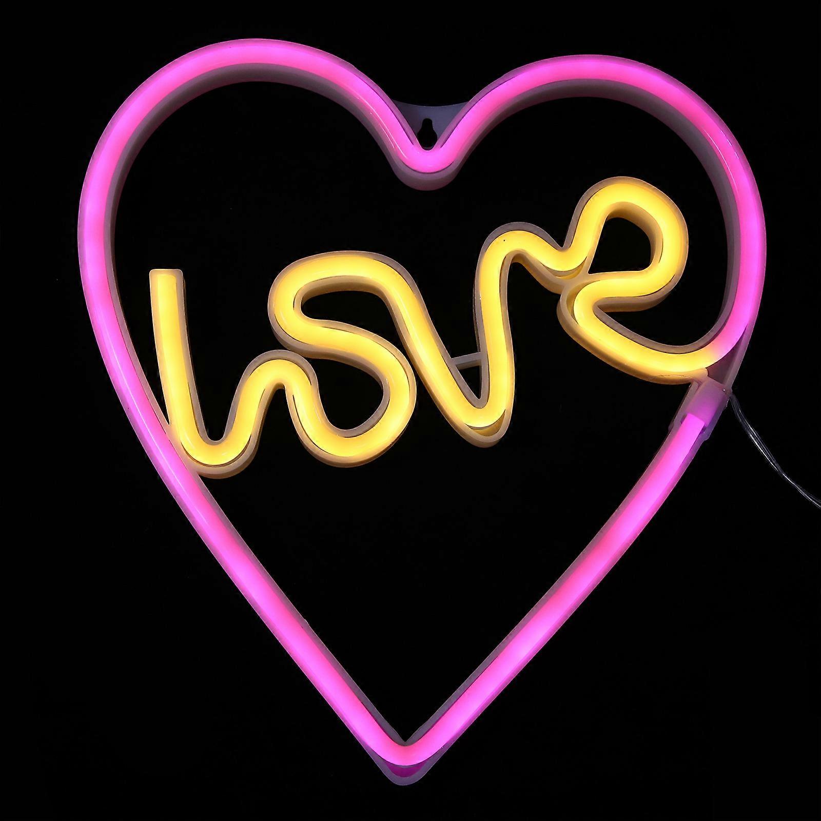 Cool LED Neon Sign for Bedroom Decoration Multi Color USB Powered Plastic Lamp 6.3x4.7 Inches