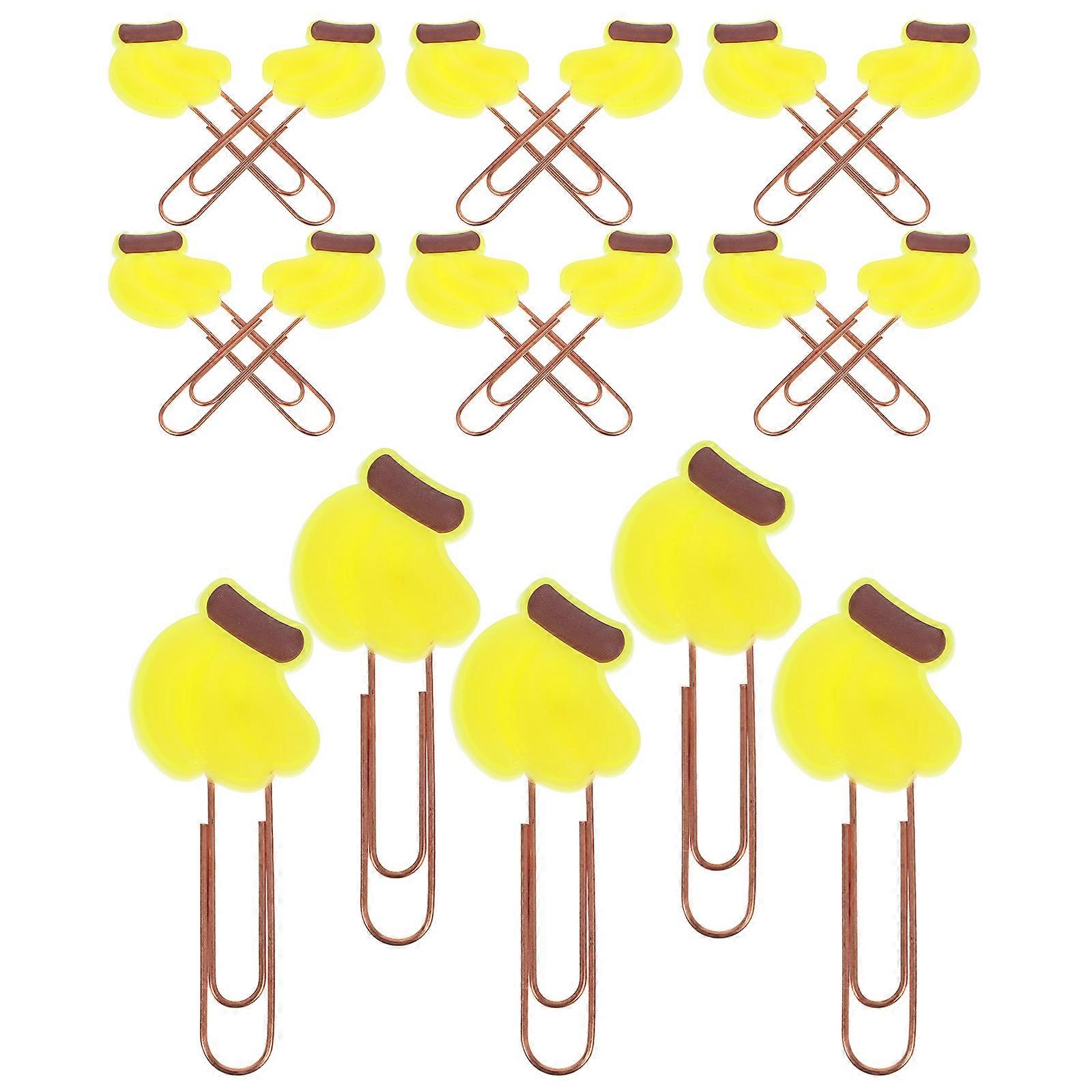 Adorable BananaShaped Metal Paper Clips for Decoration with Sufficient Quantity and Practical Functionality Yellow