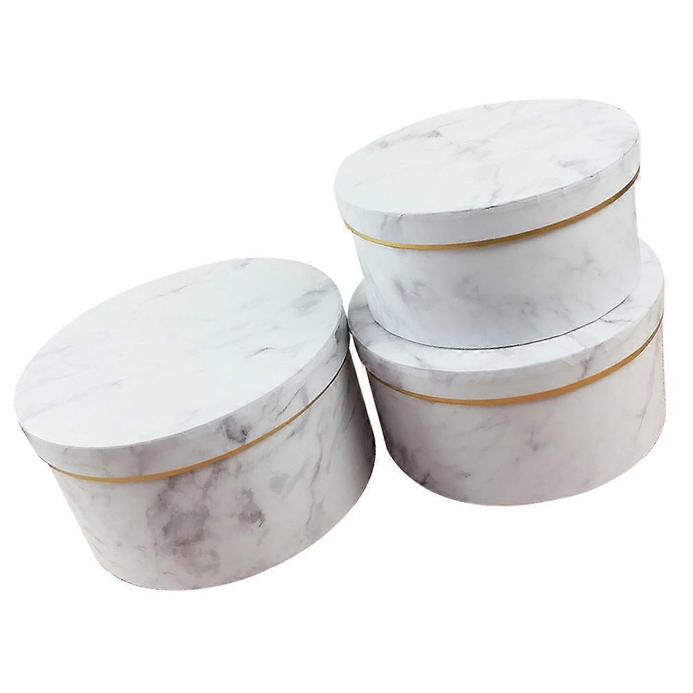 White Paper Flower Boxes for Storage Simple Design Perfect for Bouquet Wrapping 3pcs