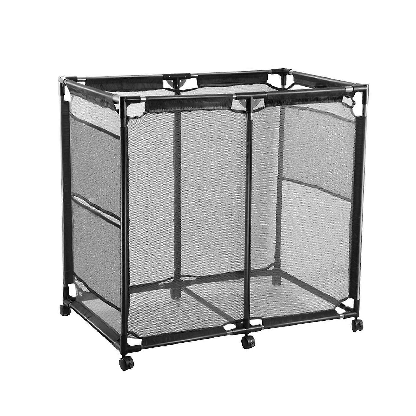 Pool storage container holder, quickmoving mesh organizer, metal frame container for pool floats, beach balls, accessories