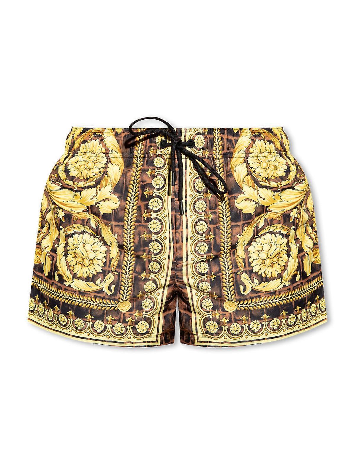 Barocco Print Logo Swim Shorts