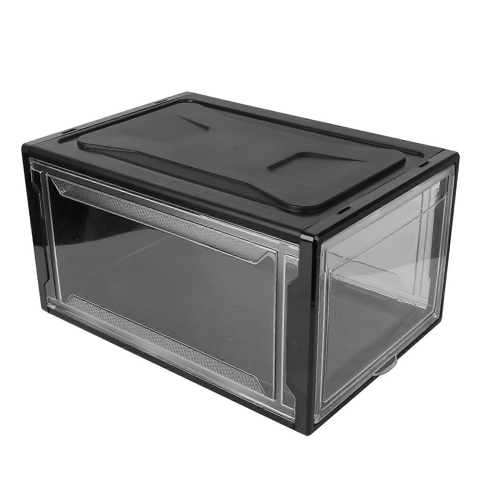 Transparent Stackable Shoe Storage Box Large Capacity Acrylic Organizer for Sneakers & Trainers, Reinforced Closure, Easy Open Design for Home Use