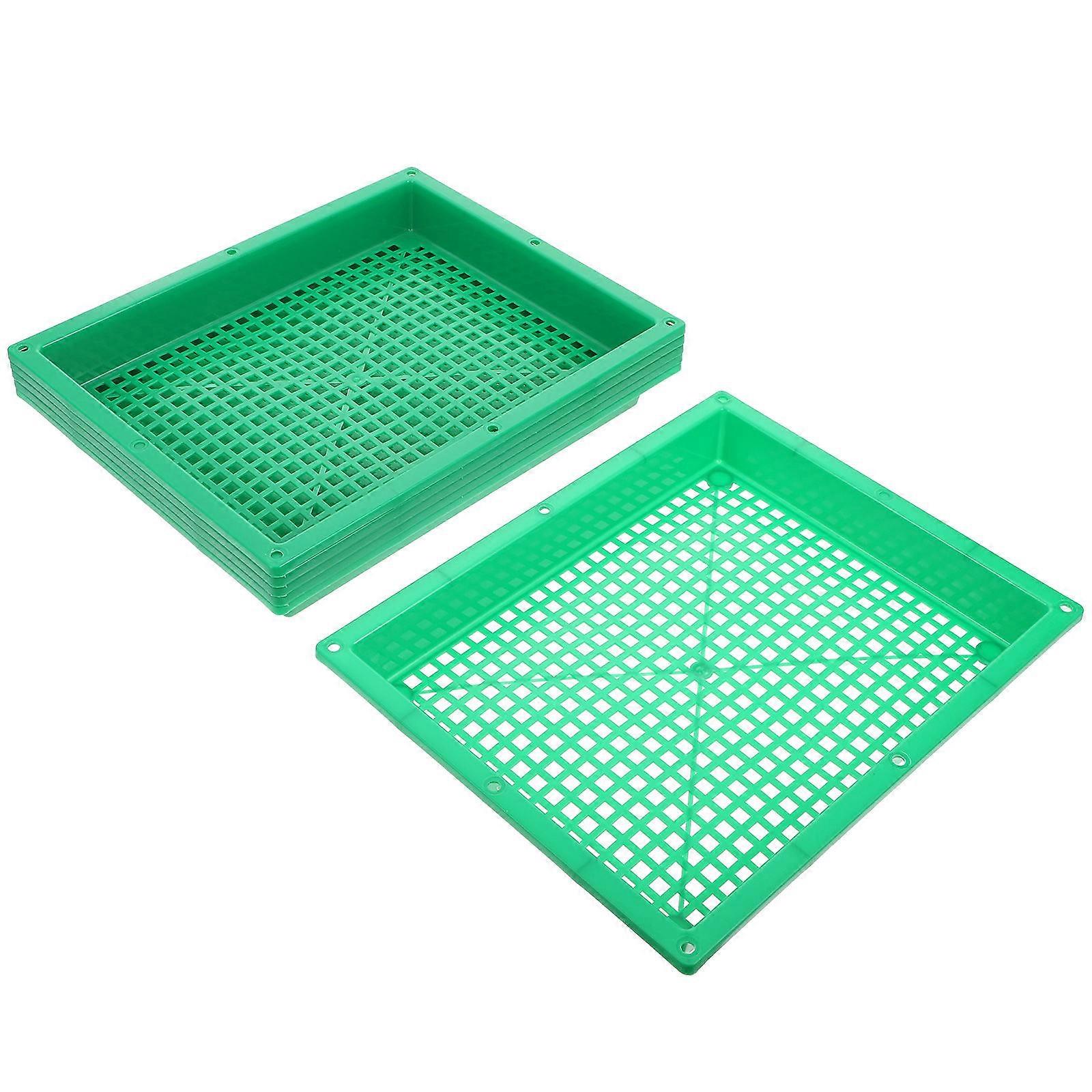 Green Plant Growing Tray Made of Durable Plastic for Gardening Use with 6pcs Sowing Trays