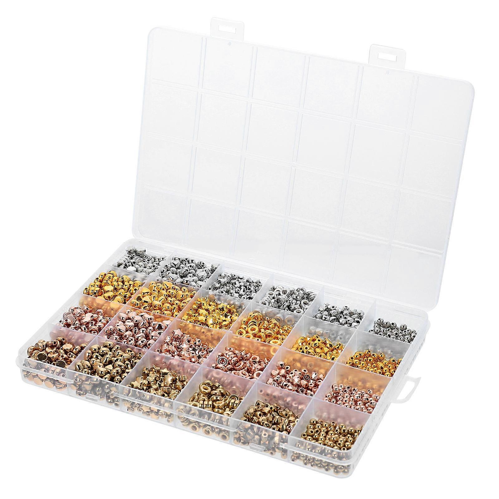 2160Pcs Ανθεκτικές Πλαστικές Διαχωριστικές Χάντρες για DIY Κοσμήματα Κατασκευή Διάφορα Χρώματα Στρογγυλό Σχήμα