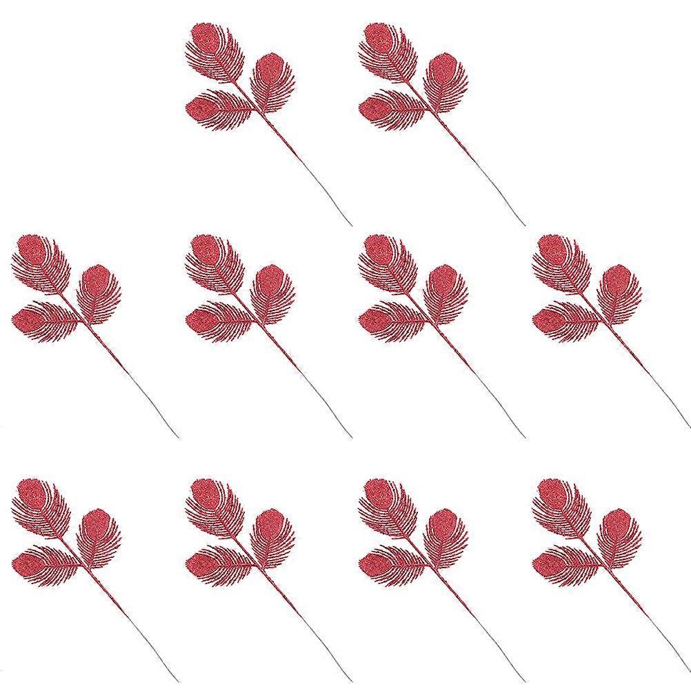 人工緑のくり抜き葉クリスマスホリデーセレブレーションアソートカラー21X11X0.3cmお祝いの雰囲気10個