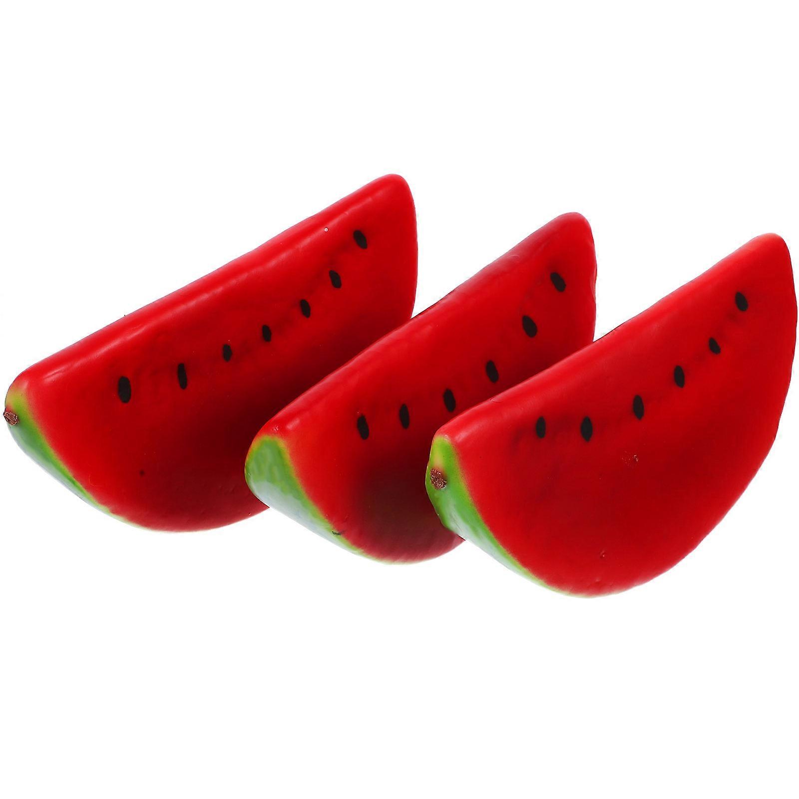 Artificial Watermelon Slice Model For Valentine's Day Home Decor Red 14.50X7.00X5.40CM 3Pcs