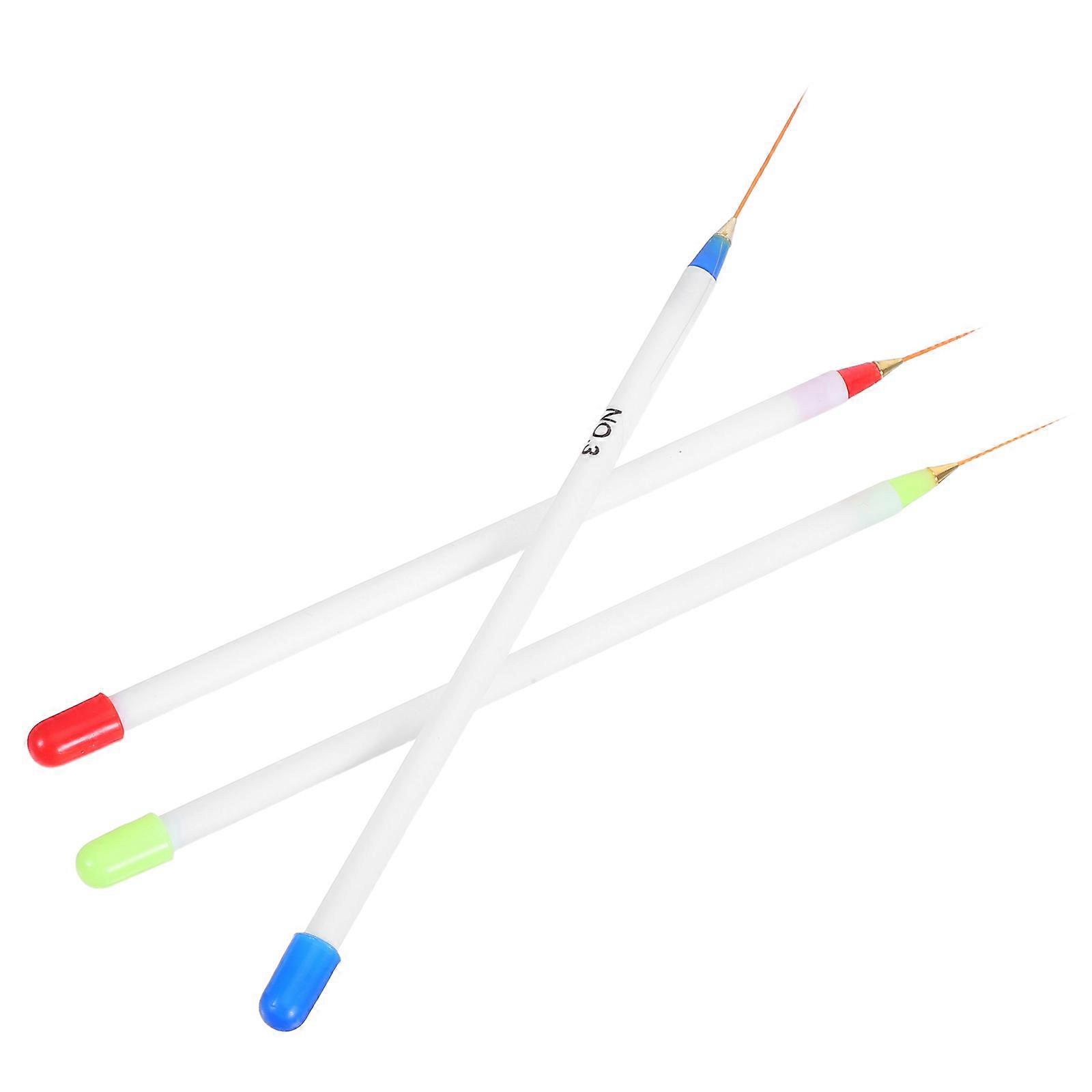 Nail Art Pull Pen for Beautiful Nail Design with Thin Tip Great for Home and Professional Use 3 Pcs White Plastic