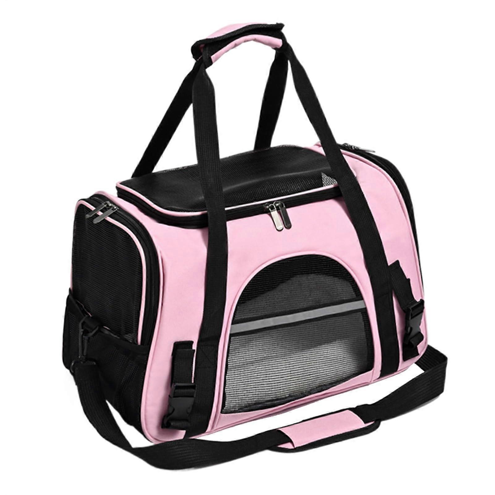 Cat and dog carrier bag, travelfriendly pet bag in pink